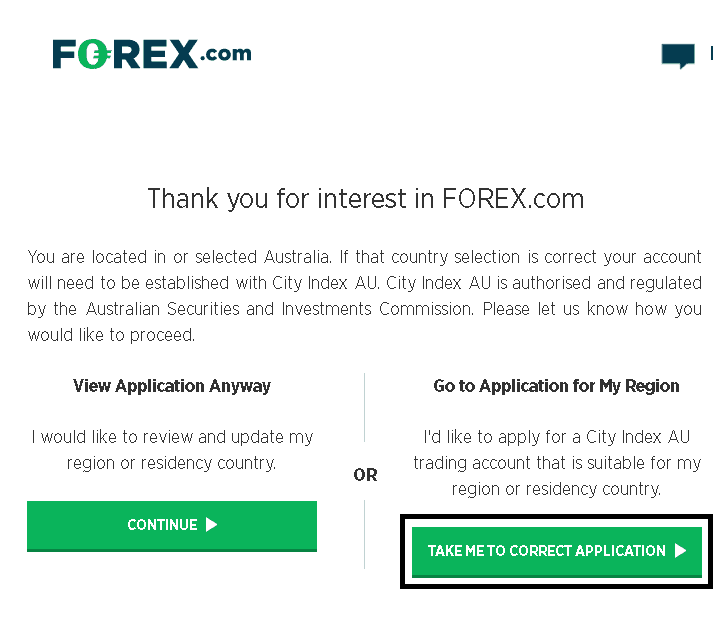 How to apply for Forex.com brokerage account as Australian resident